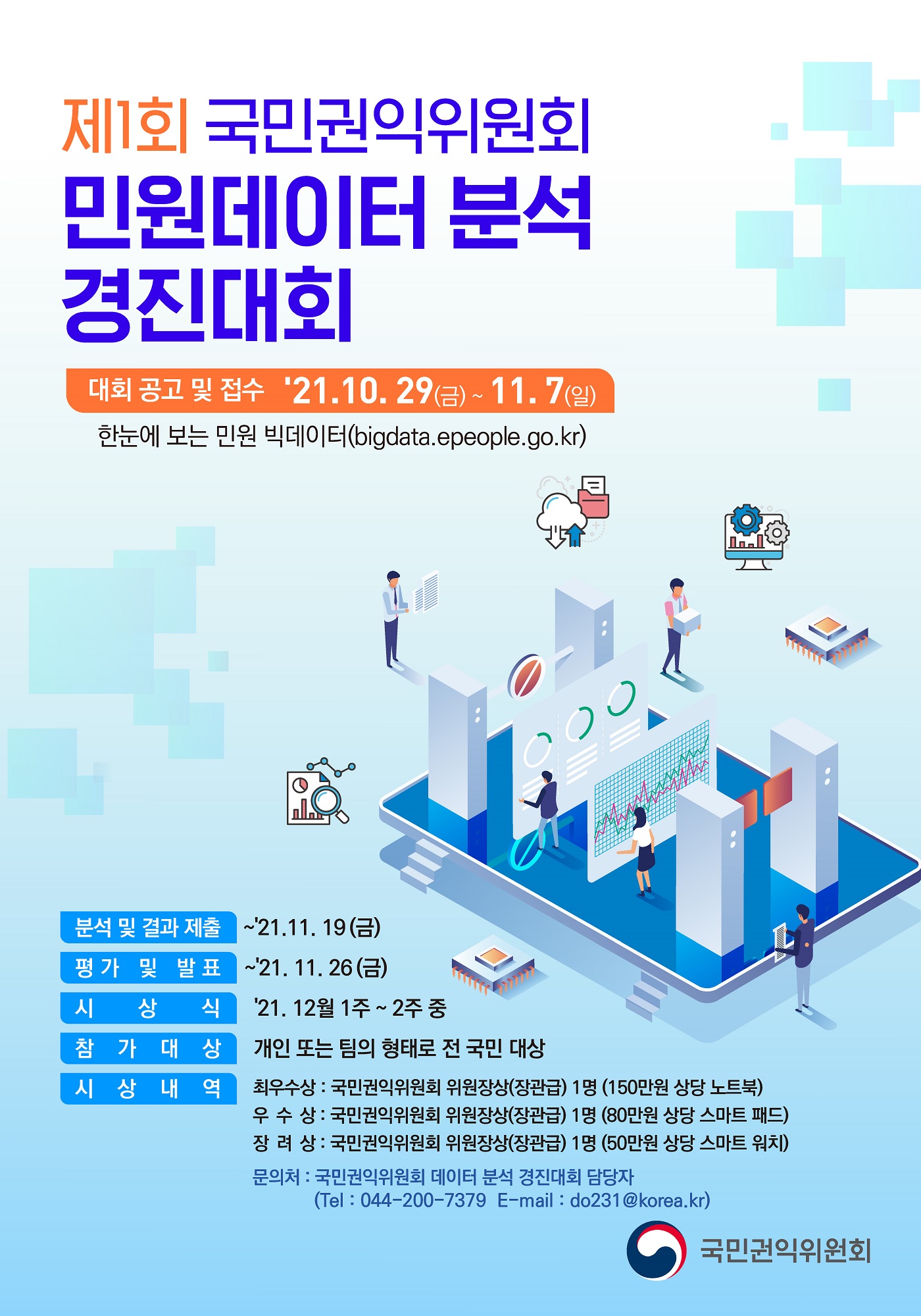 제1회 민원 데이터 분석 경진대회 포스터_자세한 내용 하단참조